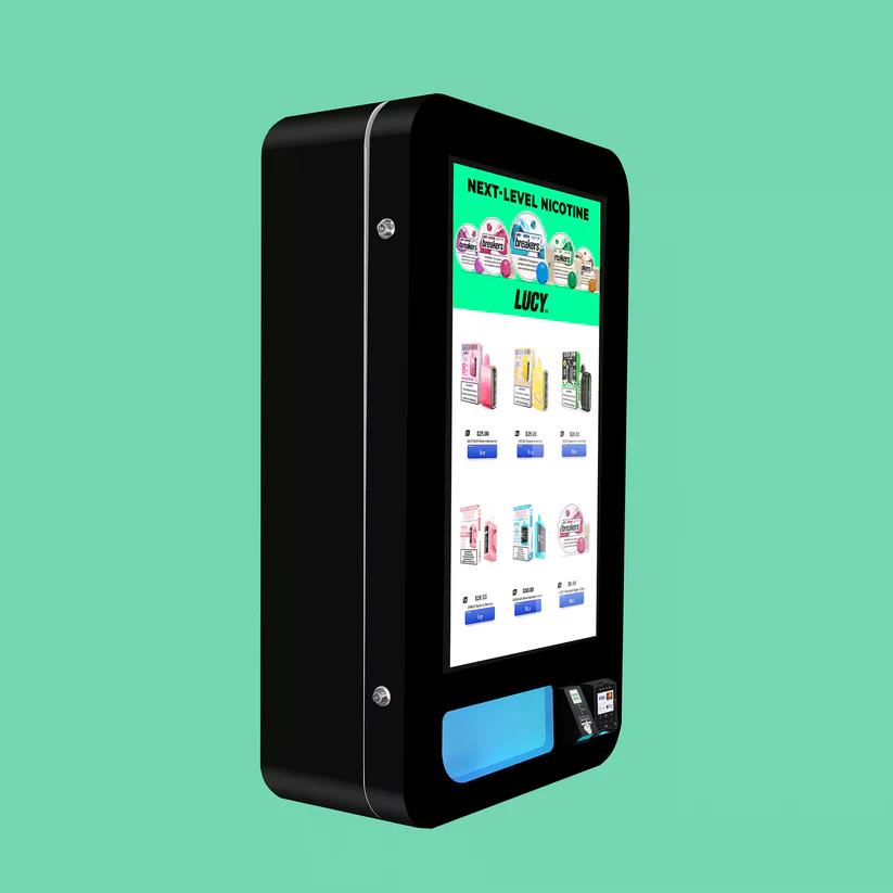 Slim Wall TCG touchscreen vending machine front angle